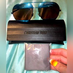 Christian Dior Split Sunglasses Blue Grey Lenses Unisex